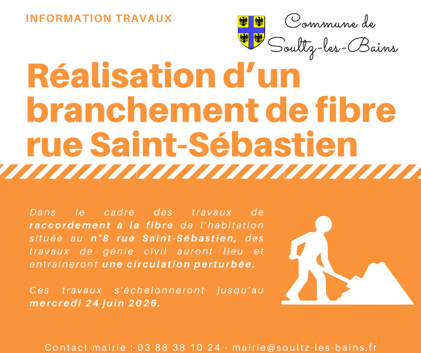 Réalisation d’un branchement de fibre rue Saint-Sébastien